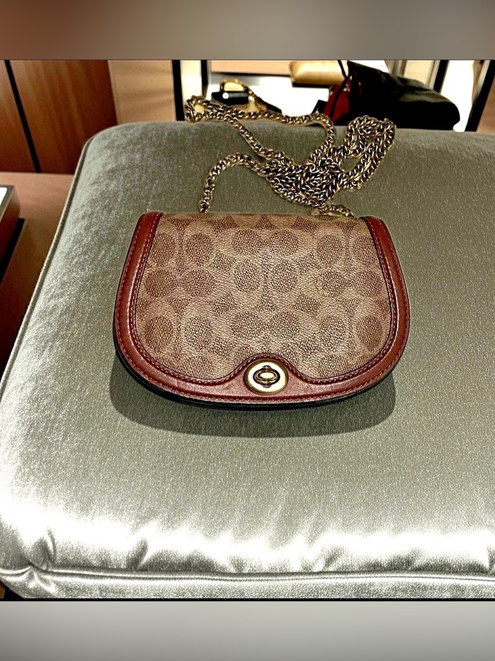 Popular Coach Madison Saddle Bag in Signature Brown & Tan, Very Clean